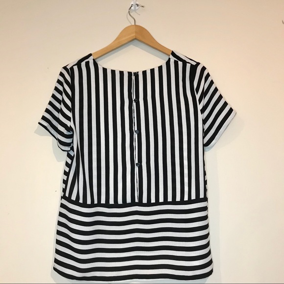 Ichi Black & White Striped Top - Picture 2 of 6